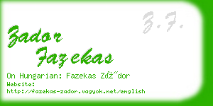 zador fazekas business card